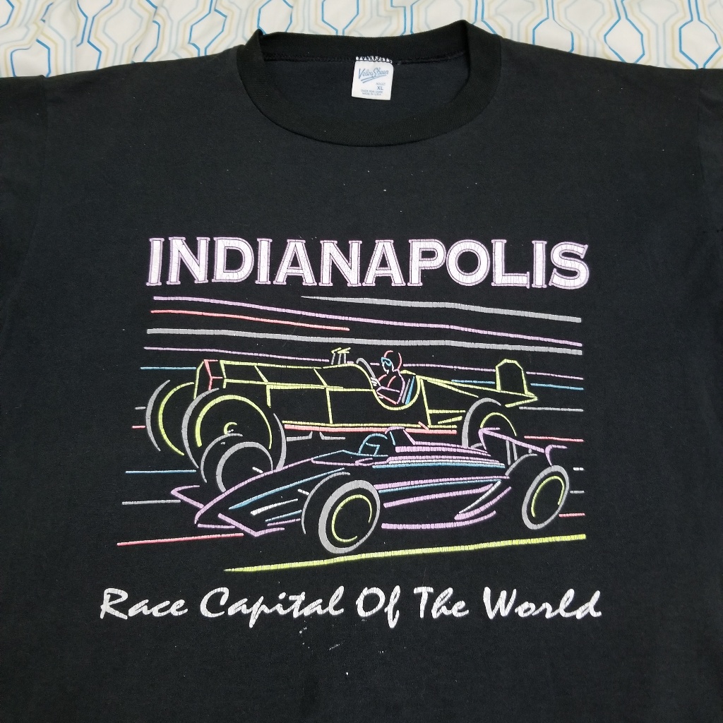 Vtg 80s Indianapolis Indy 500 Racing Nascar Neon